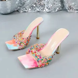 Colorful Embellished Women's Heels Summer Decor