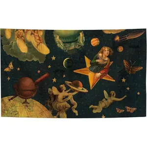 Eyesoul The Smashing Rock Band Pumpkins Tapestry Mellon Collie And The Infinite Sadness Album Cover Tapestry 40x60 IN with  Tapestry Wall Hanging for College Dorm Room Decor, Parties, Gift, green Decoration Items Decorating Starry Sky Pattern Home Textil