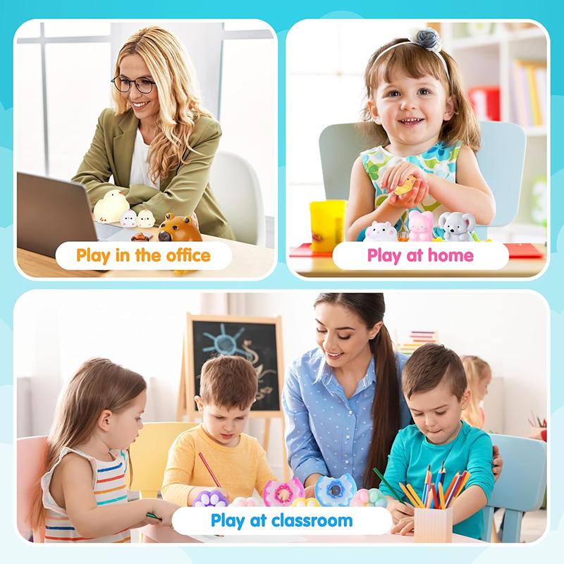 Squishy Toys Stress Relief Soft Squeeze Fidget Toy with Cute Cat Paw Simulated Food Animals Squishies Toy for Party Christmas Halloween Birthdays Ideal Gift