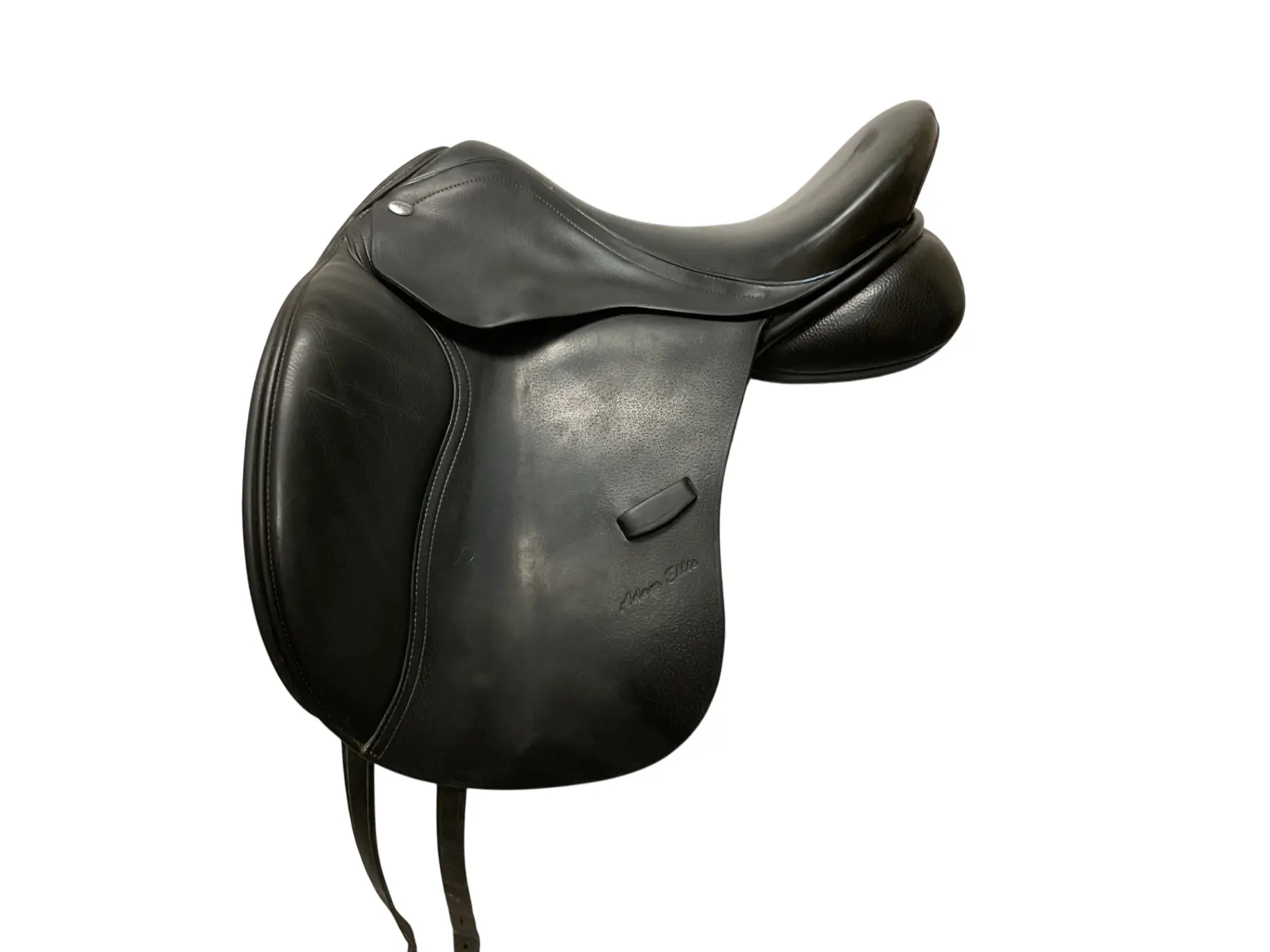 Used The Brio Dressage Saddle in Textured Black Leather, 17.5" Seat, Medium+ Tree, Flocked Panels, Short Flap for Horse Riding, Snaffle Saddle Dressage, Horse Riding Dressage