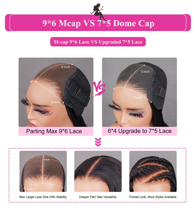 BGMgirl Face-Framing Layered Cut M-cap 9x6 Lace Body Wave Wear Go Wig Natural Black Glueless Front Wig Beginner Friendly Human Hair TikTokShopBlackFriday