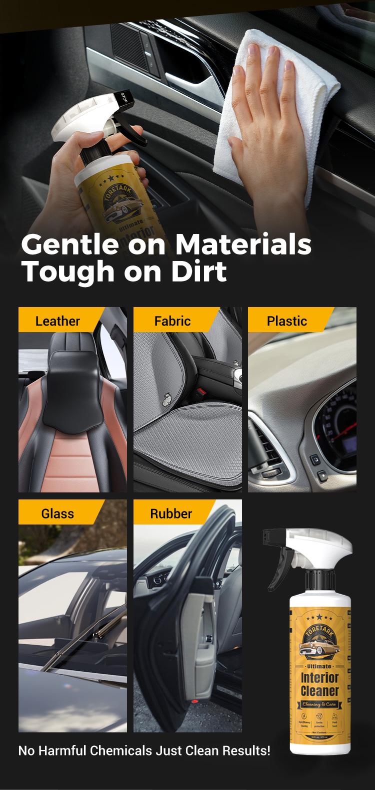 TORETORK Car Interior Cleaner, Cleans Interior Dirt and Eliminates Odors, Safe For All Car Interior Surfaces, Added UV Protection Spray，Best Gift For Christmas.