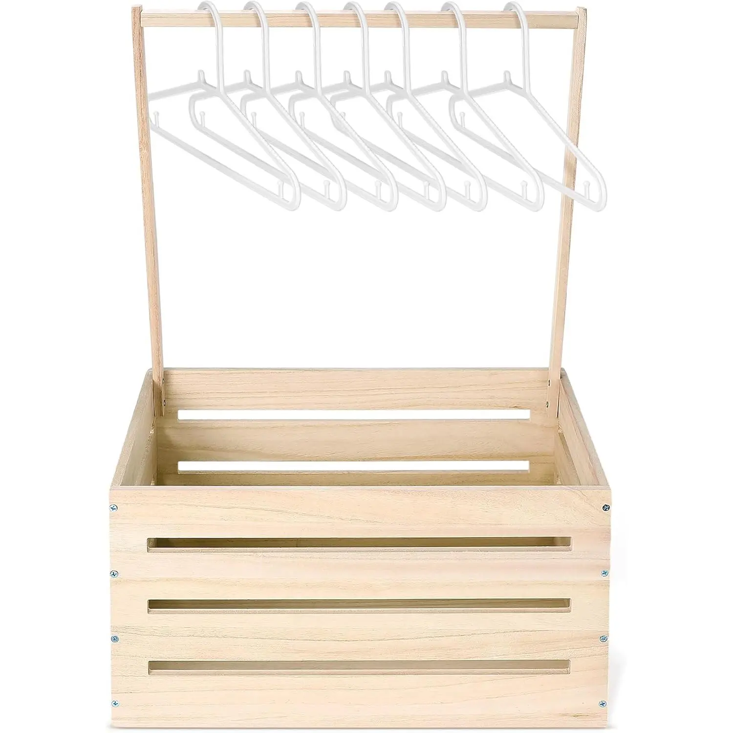 Classic Wood-Color Hanging Basket with Sturdy Handle - 16.1 × 11.8 × 9 inches Gift-Ready Crate, Bedroom Storage Box, Home Organizer for Newborn Clothes