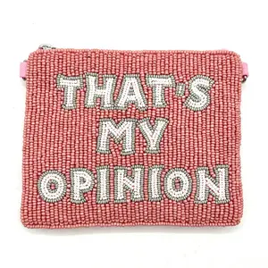 That’s My Opinion Beaded Coin Purse
