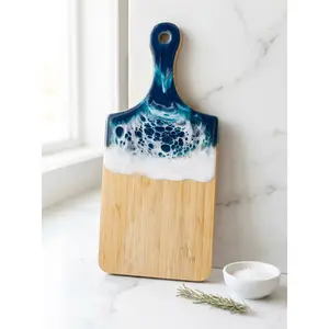 Small Resin Ocean Charcuterie Board – Handmade Coastal Cutting Board with Food-Grade Resin | Wedding or Housewarming Gifts | Unique Gifts