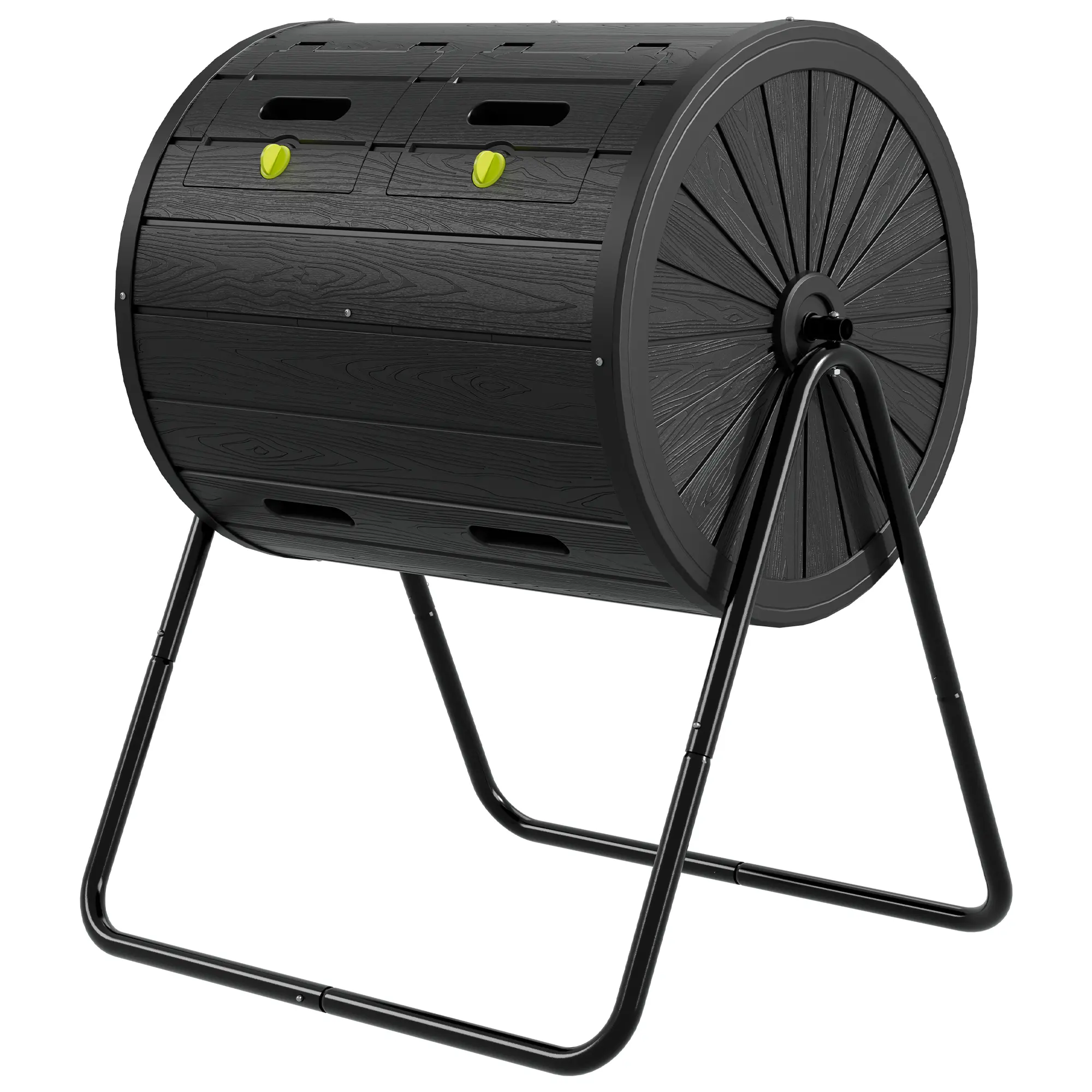 BIFANUO 40 Gallon Dual-Chamber Tumbling Compost Bin, 360° Rotating Outdoor Composter,  All-Season Fast Composting Bin for Garden, Yard, and Kitchen Waste