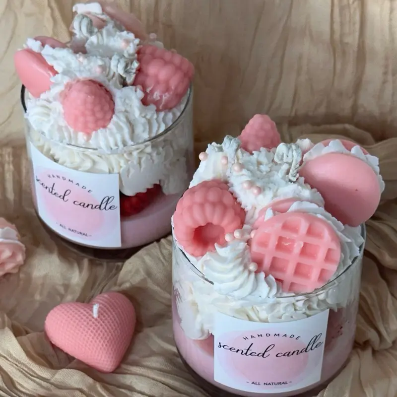 Pink Berry Dessert Candle | Handmade Soy Wax Candle