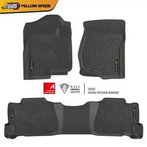Truck Floor Mats Liners - All-Weather TPE Car Interior Accessory, Custom-Fit for 2007-2013 Silverado Sierra Crew Cab
