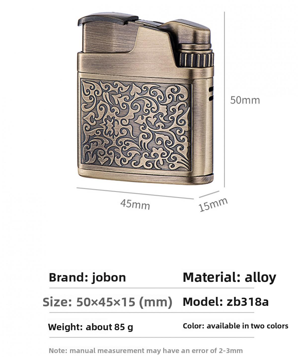 Windproof Retro Gas Lighter, Metal Lighter With Arabesque Flower Relief & Classic Wire Design, Silver Bronze Finish, Gift Box Packed, Suitable For Camping Candle Grill BBQ, (Without Fuel)