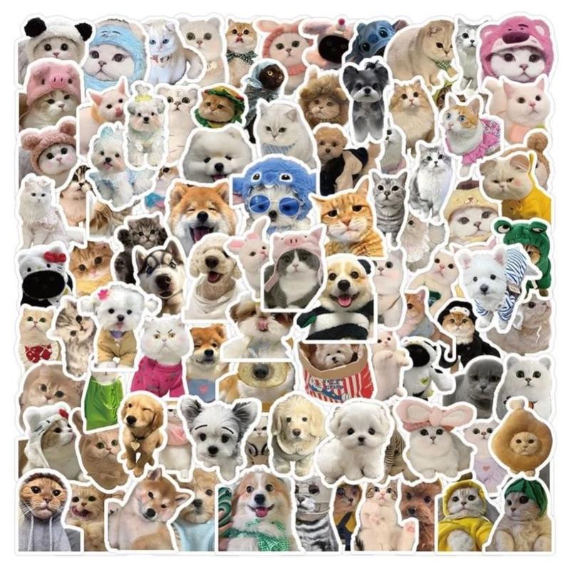 [Random 5 Stickers] Cute Cat & Dog Emoji Stickers, Funny Meme Pack