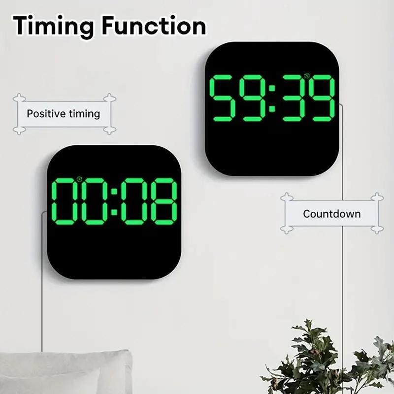 Intelligent Large Screen Digital Living Room Wall Clock with Remote Control, Battery Powered LED Wall Clock with Calendar Time and Temperature Display, Valentine's Day Gift, LED Alarm Clock, Digital Clock Decor