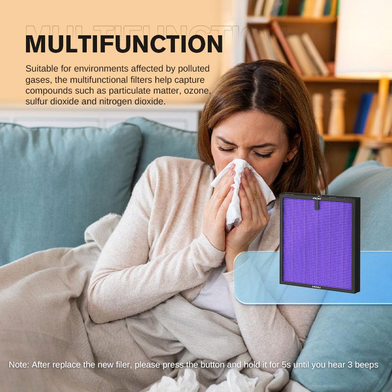 MORENTO 4866 Air Purifiers for Home Large Room up to 1076 Sq Ft with PM 2.5 Display Air Quality Sensor for Pet Hair, anti-allergy white purifier anti-bacteria, Double-sided Air Inlet, 24db#TikTokShopBlackFriday