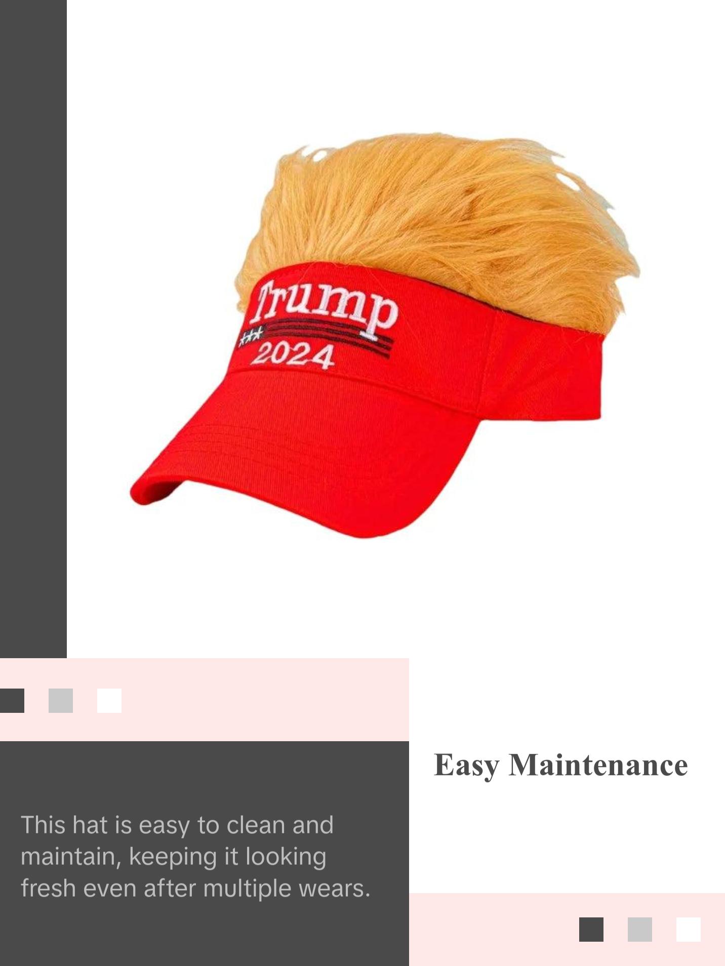Trump 2024 Hat with Hair,Donald Trump Make America Great Again Wig Hat Embroidered Ultra Adjustable Baseball Cap trump hats caps for streetwear hats Trump 2024 Hat with Hair,Donald Trump Make America Great Again Wig Hat Embroidered Ultra Adjustable Baseball Cap trump hats caps for streetwear hats