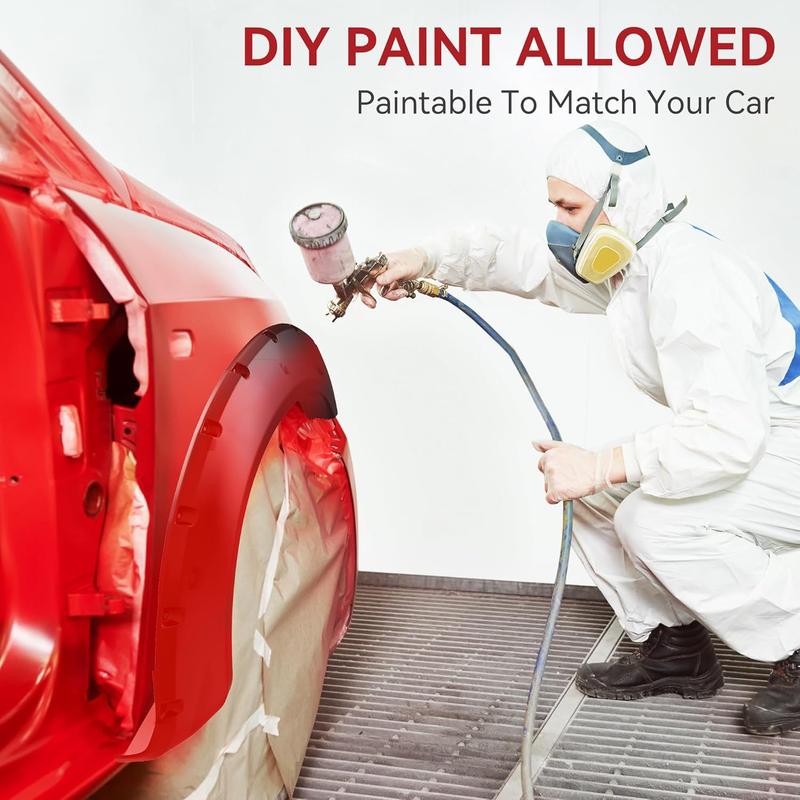 YITAMOTOR Fender Flares compatible with 2009-2018 Dodge Ram 1500, 2019-2024 1500 Classic,Black Paintable Wheel Flare Front Rear 4PCS Resistant Mud Flaps Universal Flexible Fender Flares