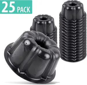 Bakeable Plastic Mini Cake Pan - Baking Pan With Non-Stick Silicone - Reusable Mold For Baking and Much More - 25 QTY Pack