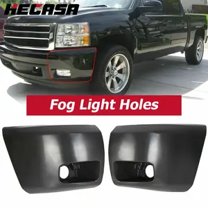 Bumper End Caps Set For 2007-2013 Chevy Silverado 1500 Fog Light Holes Front