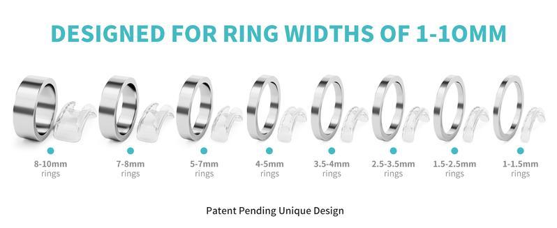 Ring Sizer Adjuster for Loose Rings, 8 Pack 8 Sizes, Ring Size Adjuster, Invisible Ring Guards for Women and Men, Ring Resizer with Polishing Cloth