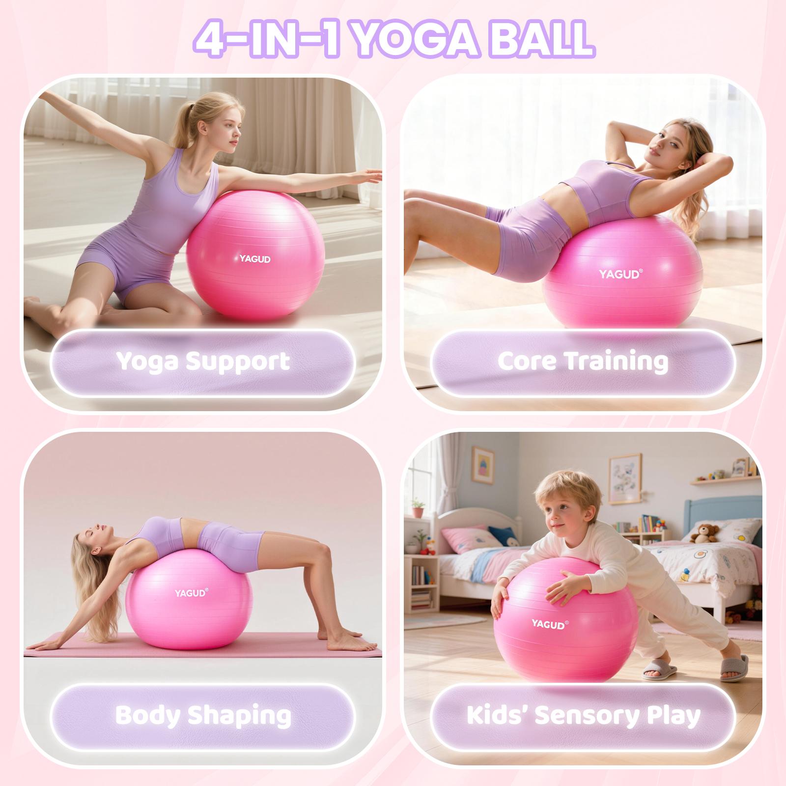 Yoga Ball Exercise Ball Anti Slip Heavy Duty for Fitness, Balance & Core Workout, 440 lbs Weight Capacity