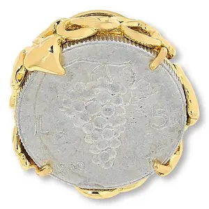 Bellezza Grape Vine 5 Lira Coin Bronze Ring