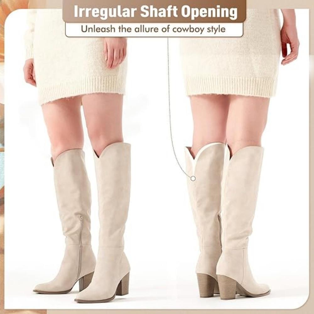 Women's Knee High Boots High Heel Western Boots Pointed Toe Tall Boots