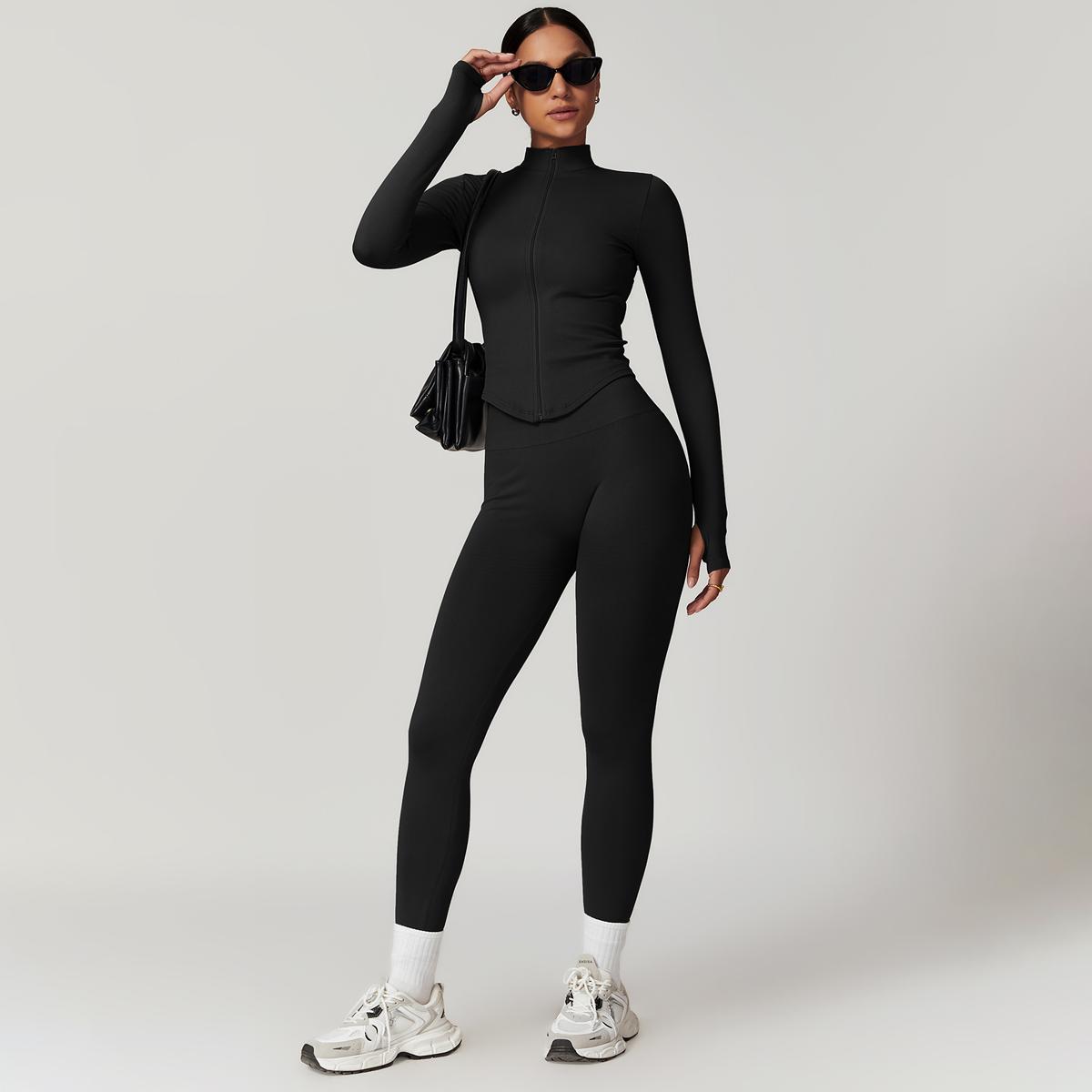 MASKERT Women's Seamless Tight Fitting Top & Pants Set High Elasticity for Running Sports Yoga Comfortable Skin Friendly