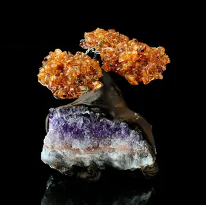 Citrine Gem Tree - Abundance Crystal Tree for Wealth & Home Decor | Feng Shui Gift