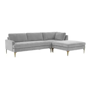 Serena 3-Piece Performance Velvet Chaise Sectional Serena 3-Piece Performance Velvet Chaise Sectional