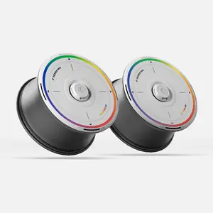 HALODISC 2 Rainbow Road - White | Set of 4 Wheel Covers for Tesla