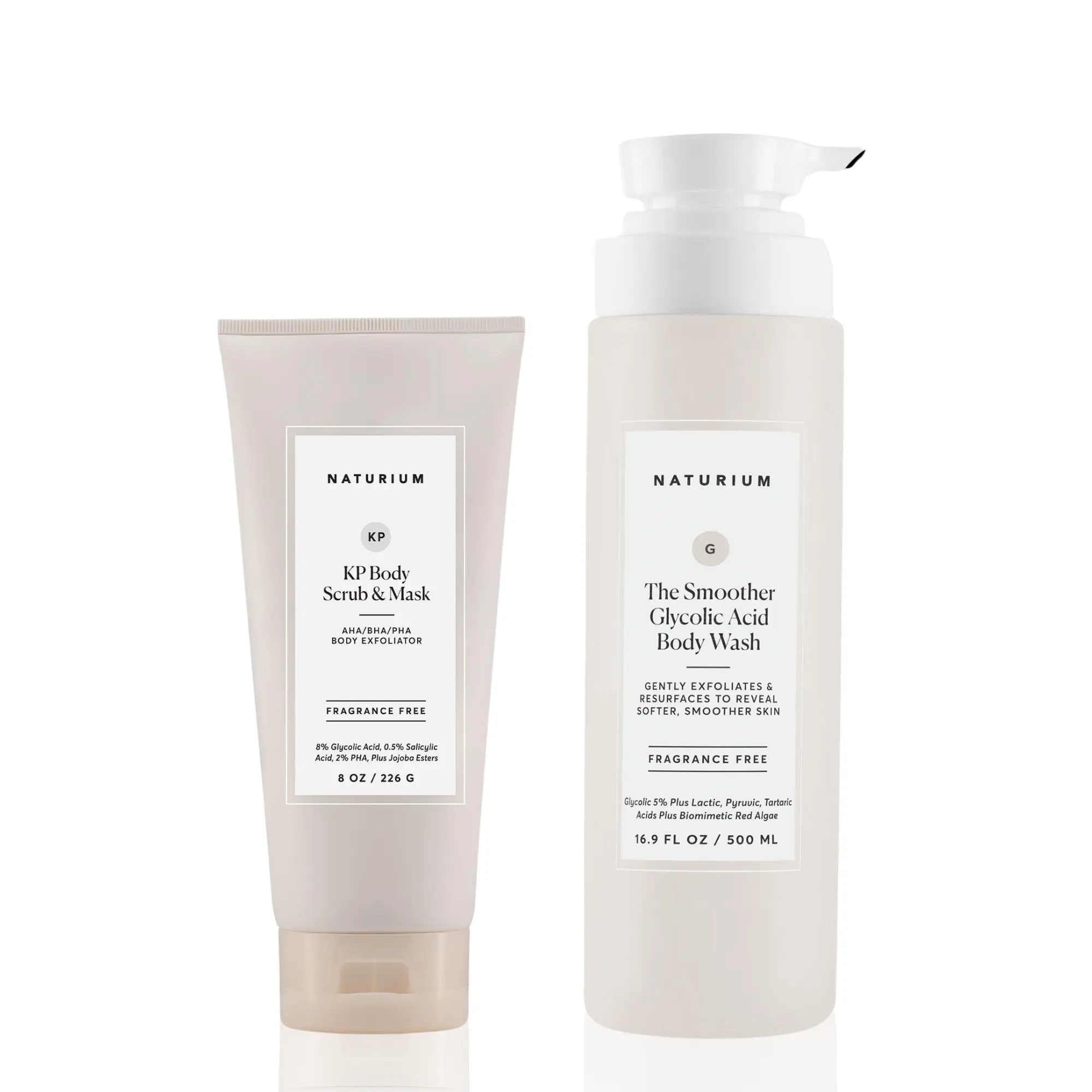 Naturium The Exfoliating Body Bundle - KP Body Scrub & Mask and The Smoother Glycolic Acid Body Wash