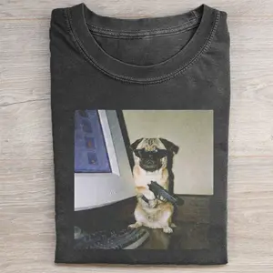 Funny Pug Meme Comfort Colors Tshirt, Vintage 90s Edgy Dog Meme Tee, Unisex Fit Design, Casual Streetwear, Gift for Dog Lovers