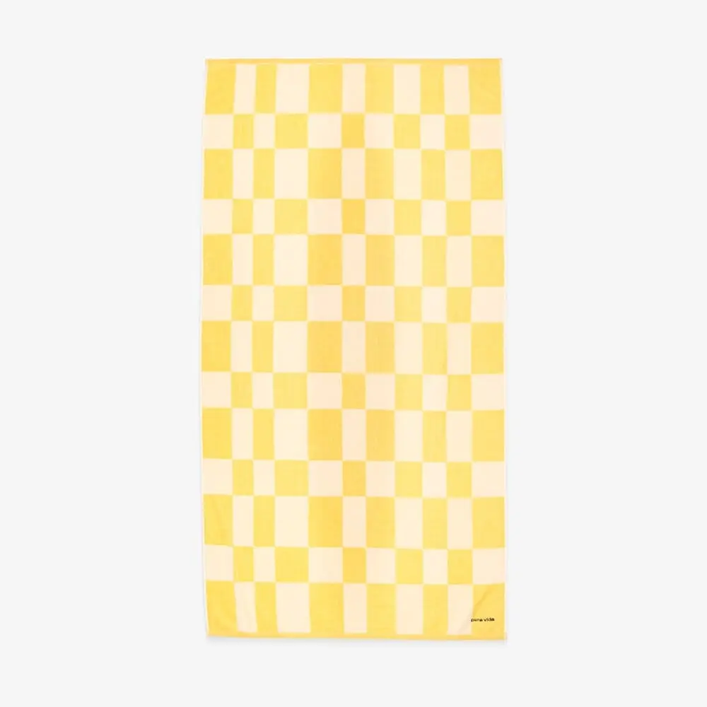 Yellow & White Checkerboard Towel