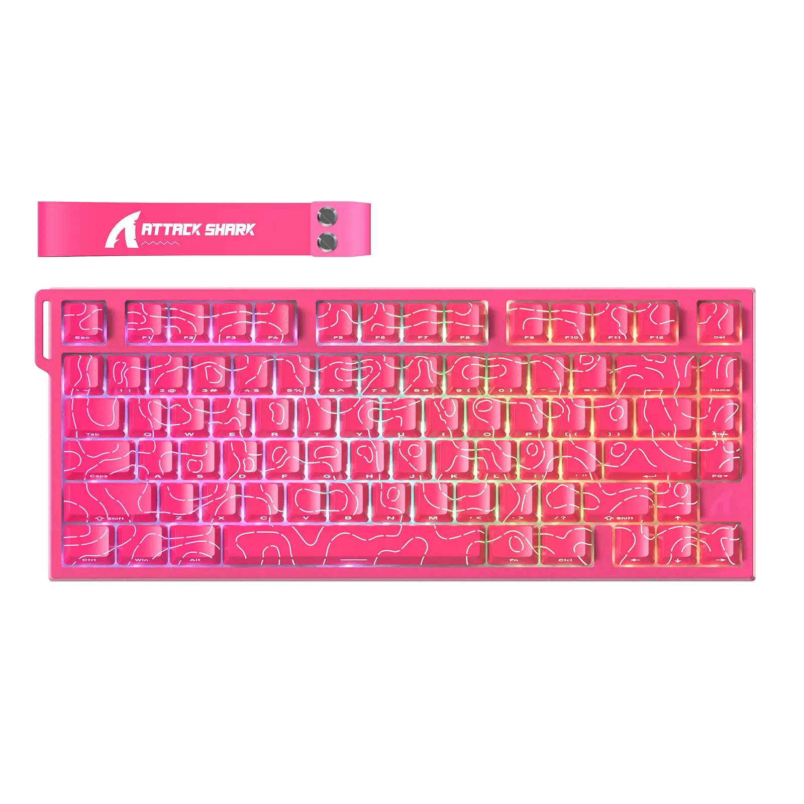 ATTACK SHARK X820ULTRA Wireless Mechanical Gaming Keyboard Gift Switch,81 Keys with Smart TFT Display&Knob,Hot Swappable RGB Backlit,Gasket Mount Side Print PBT Keycaps QMK Web Driver for PC Mac