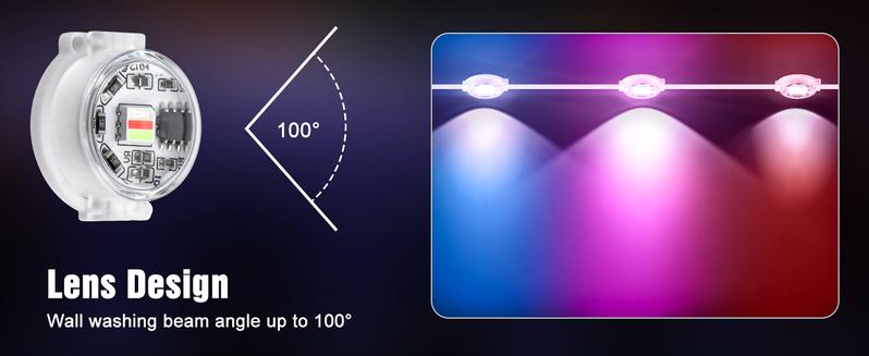 Smart RGB Permanent Outdoor Lights for House 100FT/200FT RGB+IC Eave Lights with DIY Color IP67 Waterproof App & Remote Control 72 Scene Modes for Christmas Holiday & Daily Decor