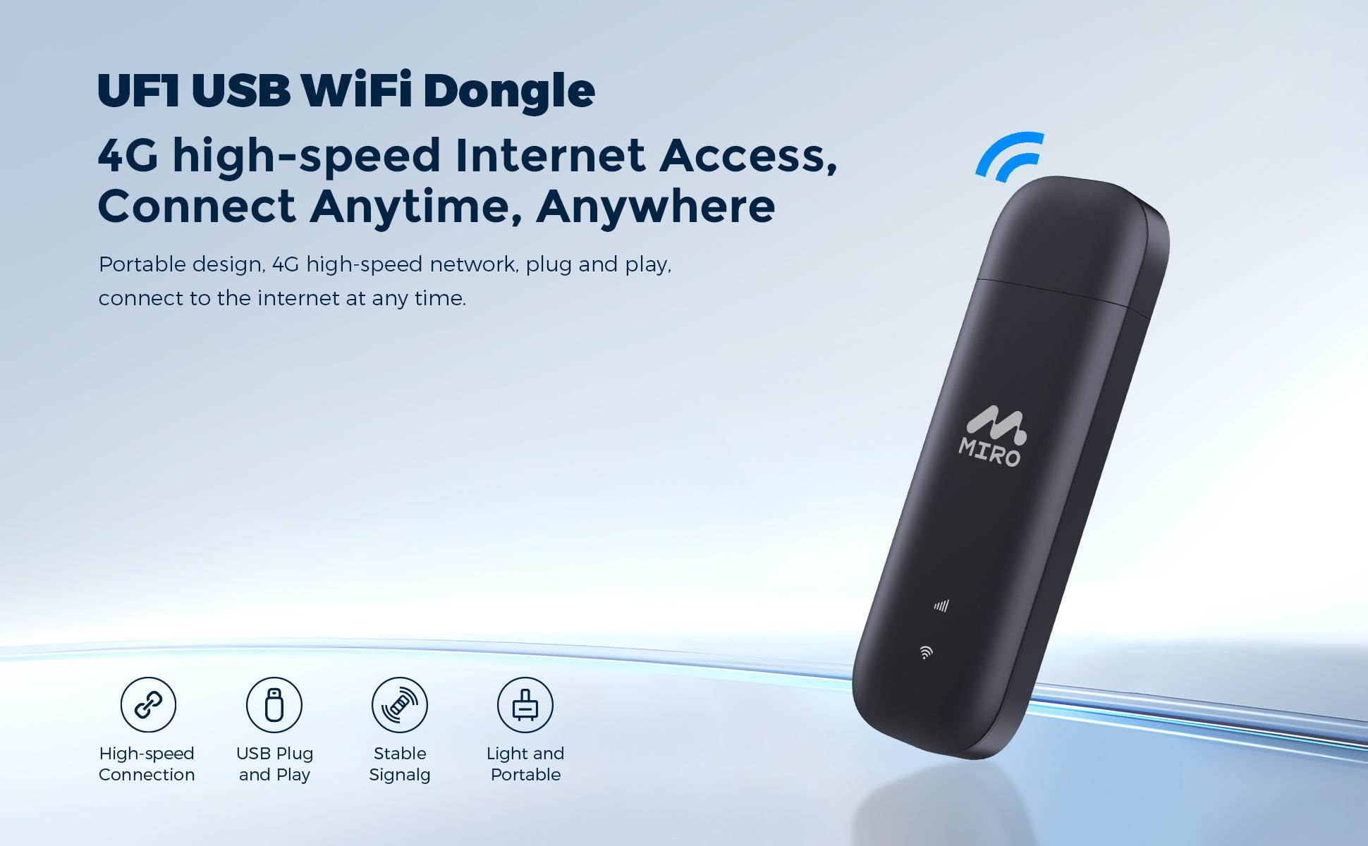 MIRO UFI USB WiFi Dongle - 4G High - Speed, Plug & Play, Dual Slots
