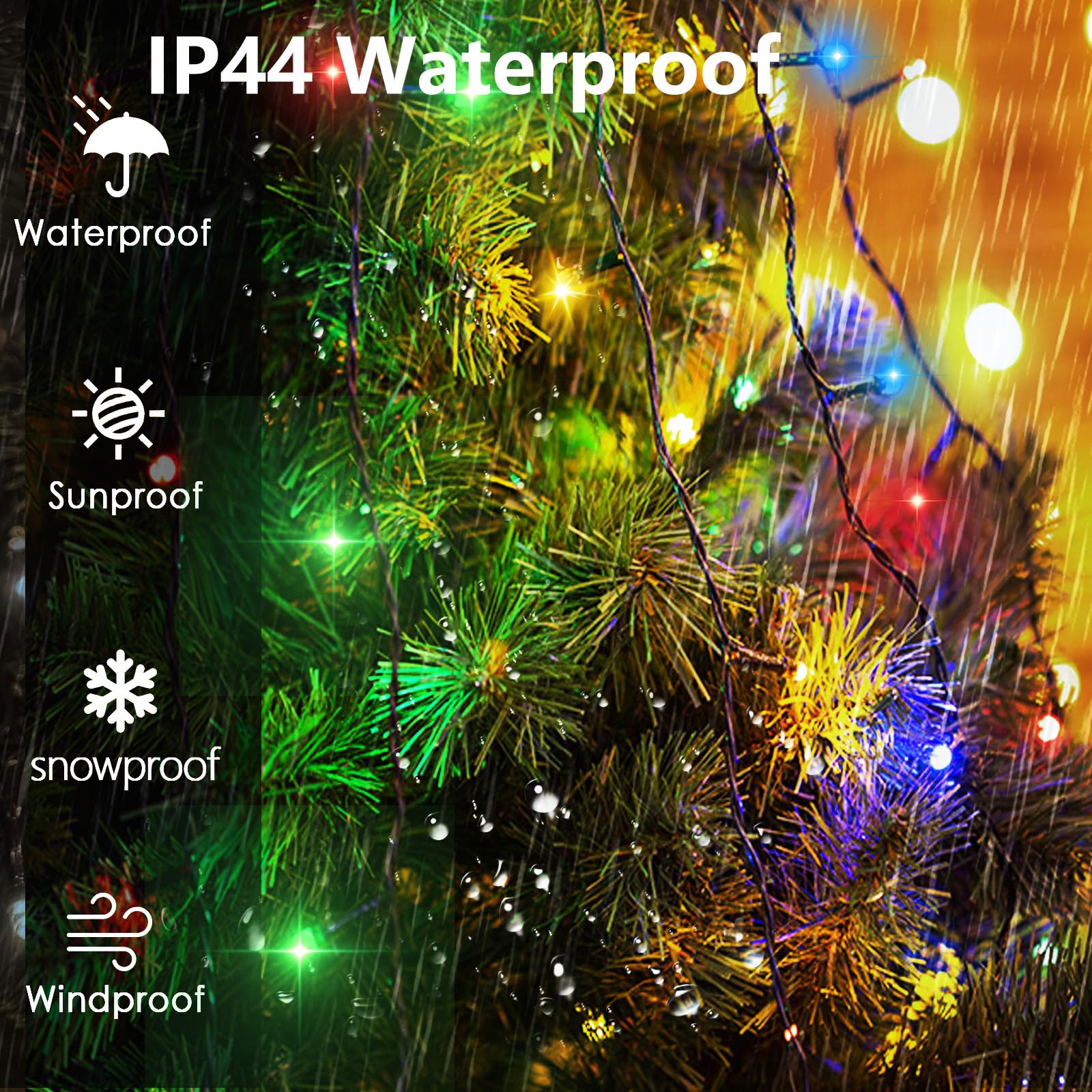 Christmas Tree Lights 420 LED String 8.2FT x 12 Lines 8 Modes Timer Waterproof Twinkle Plug-in for 8FT Xmas Tree Indoor Outdoor Decoration