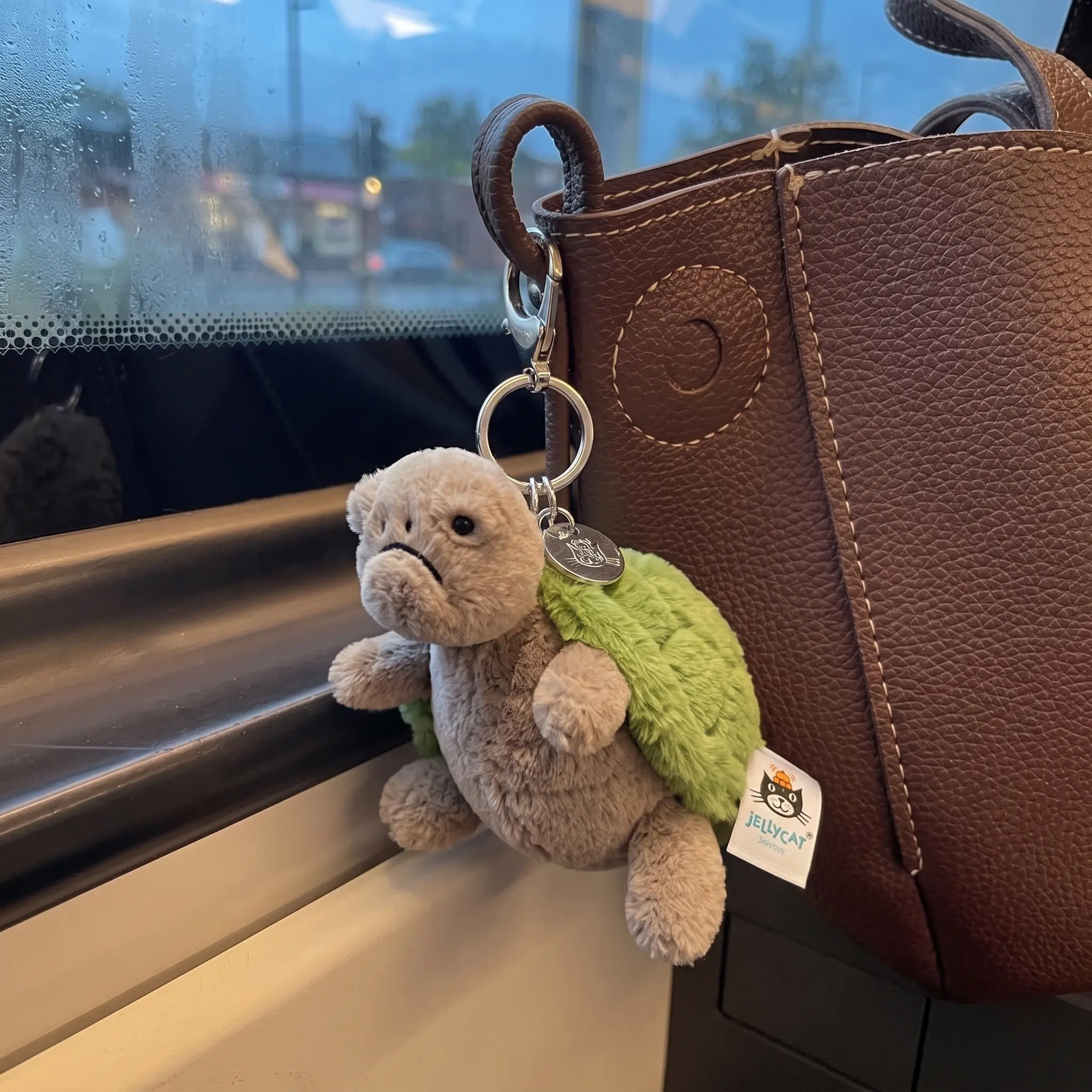 Jellycat Timmy Turtle Plushie Bag Charm Collection, Plush Keychain, Cute Soft Bag Accessory Dangle, Fantasy Gift for Her, Bag Charm