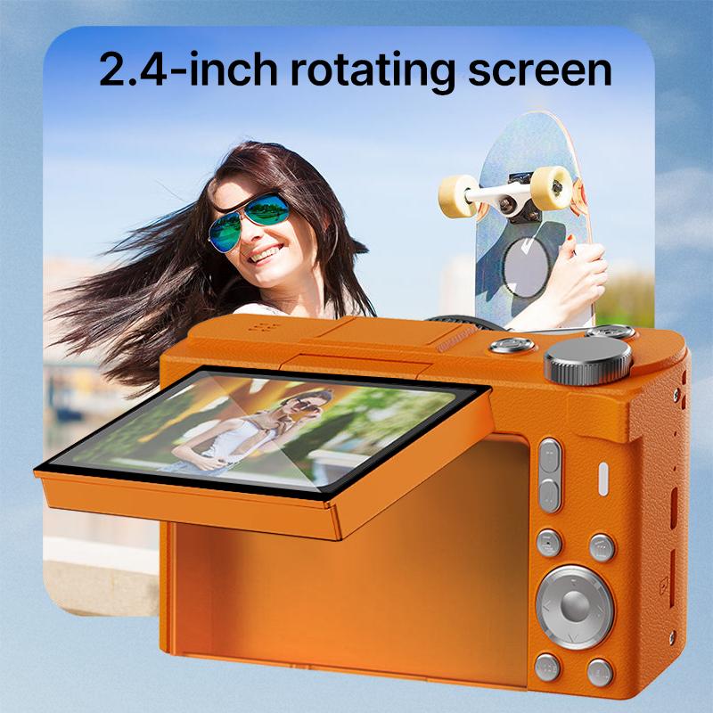 4K Photo Digital Camera - Autofocus Vlogging Camera with 64GB SD Card, WiFi, 18x Zoom, 3" 180° Flip Screen, Compact Travel Camera for Teens and Beginners Q5-Black