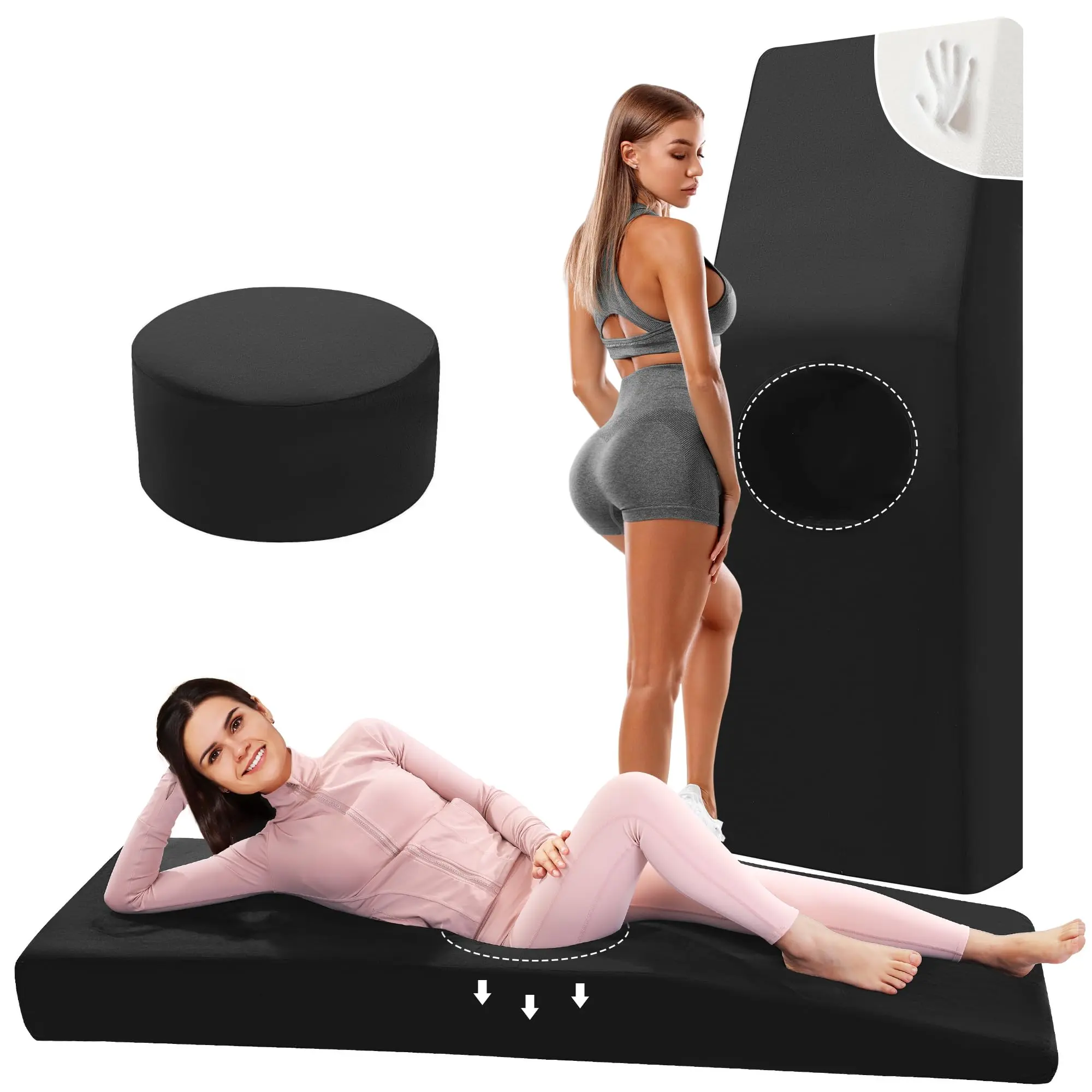 Large Single BBL Recovery Bed with Hole Support, High-Density Foam Mattress for Post-Surgery Sleeping, Removable Cover (67x22x6.3in)