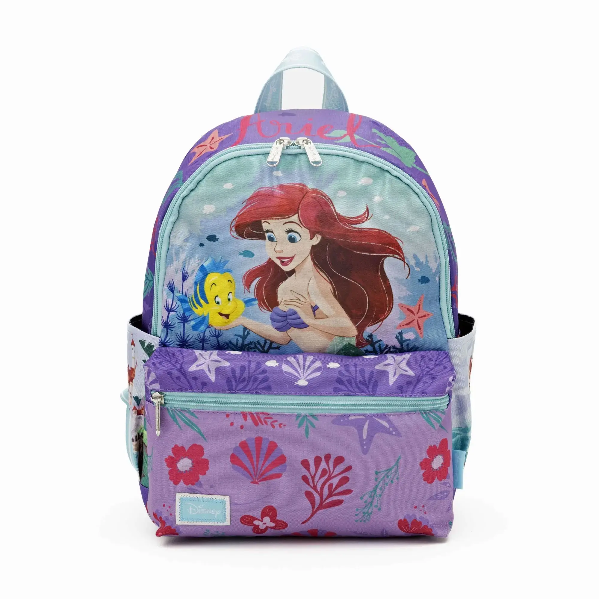 WondaPop Disney The Little Mermaid Ariel 13" Nylon Casual Printed Mini Backpack, Casual Printed Backpack