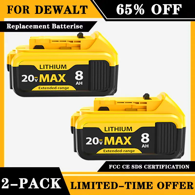 8.0Ah Replacement for Dewalt 20V Max  Lithium Batteries Compatible withDewalt Battery DCB208 DCB200 DCB206DCB205 DCB204 Cordless Power Tools summervibes