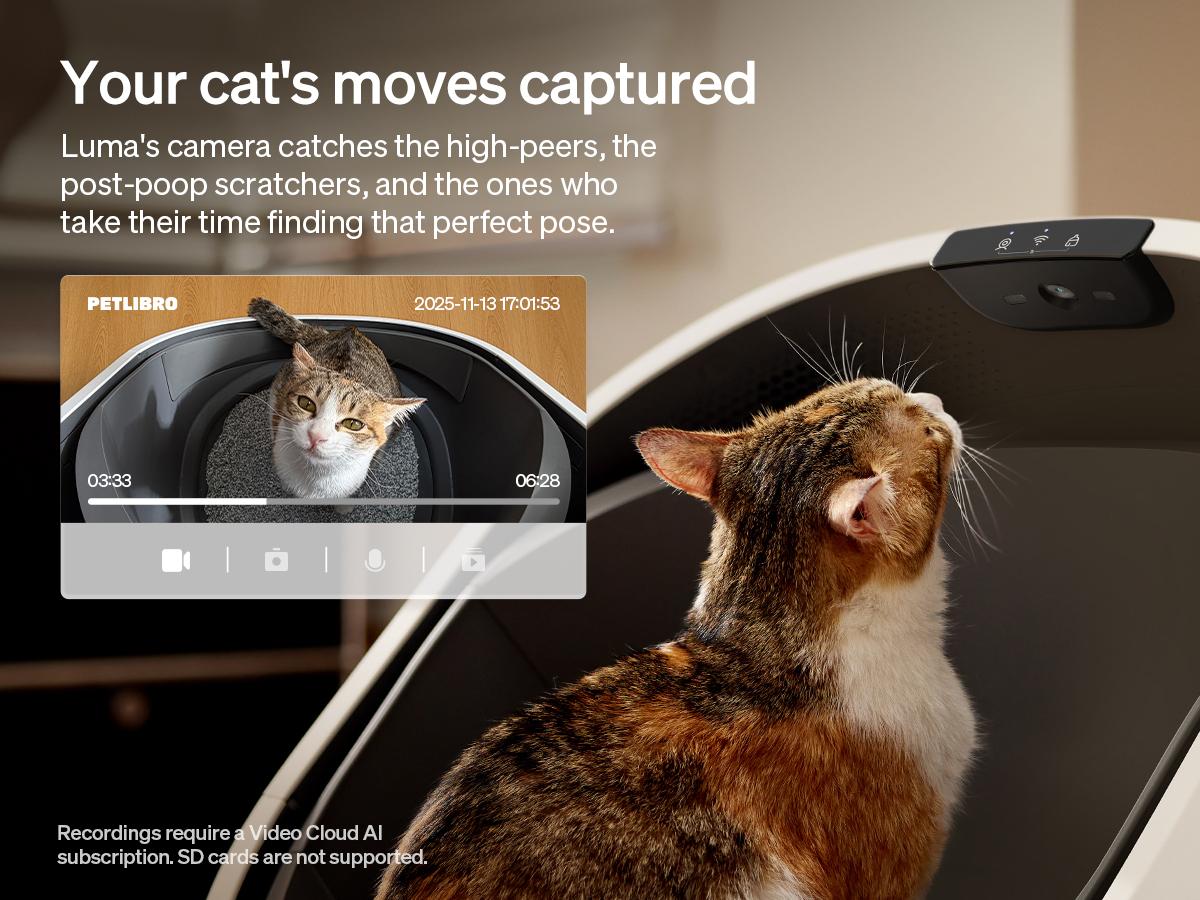 PETLIBRO Luma Automatic Cat Litter Box, AI Waste Analysis, Open-Top Litter Robot Self Cleaning Litter Box, in-App Usage Tracking Multi-Cat Recognition, Triple Safety Protection Odor Control LitterBox PETLIBRO Luma Automatic Cat Litter Box, AI Waste Analysis, Open-Top Litter Robot Self Cleaning Litter Box, in-App Usage Tracking Multi-Cat Recognition, Triple Safety Protection Odor Control LitterBox