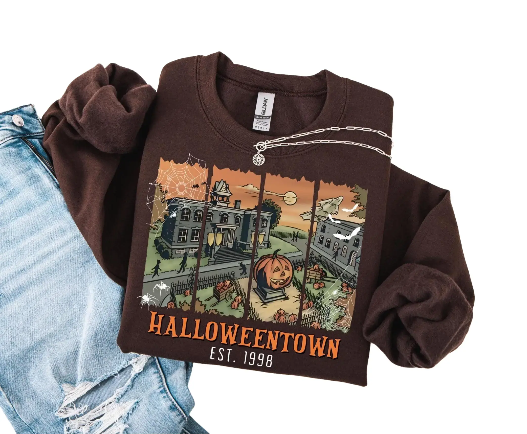 Halloweentown University Est 1998 Sweatshirt, Halloween Town Crewneck, Retro Spooky Apparel, Vintage Jumper, Fall Fashion Top, Gift For