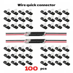 100Pack-Double-Wire Plug-in Connector,Cable Clamp with Locking Buckle,AWG 18-22-