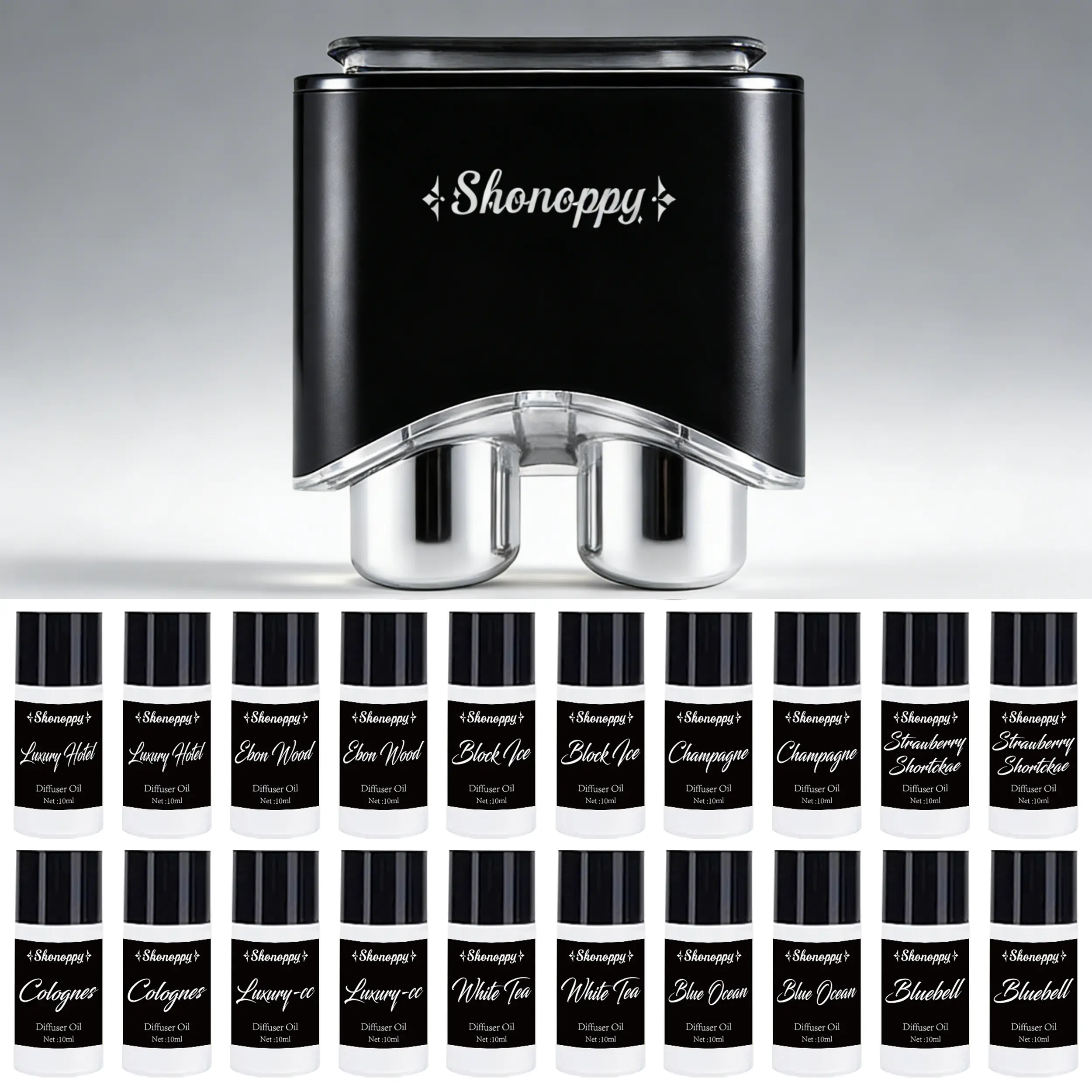 Shonoppy New Touchscreen Car Air Freshener Diffuser - Double Spray Car Aromatherapy with 20*10ML Essential Oils Long Lasting Strong Smell, Luxury Car Accessory Gifts