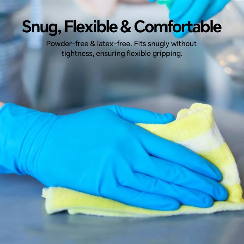 Thickened Disposable Nitrile Gloves Blue 200/400Pcs, Latex & Powder Free, Puncture Resistant, Textured Non-Slip Grip, Food Safe Multi-Purpose Gloves, Food Grade, S/M/L/XL, Ideal for Household, Catering, Beauty & Industrial Work