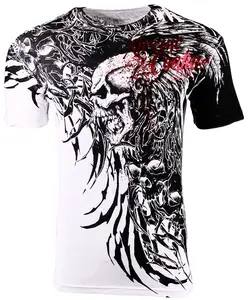 Xtreme Couture Men's Short Sleeve T-Shirt BRUTAL COMBAT White Crewneck Cotton