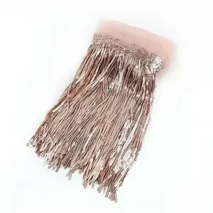 1-10Yards Meetee 18Cm Sequin Fringe Trim Tassel Glitter Lace Fringes for Dance Clothes Dresses Decorative DIY Sewing Accessories