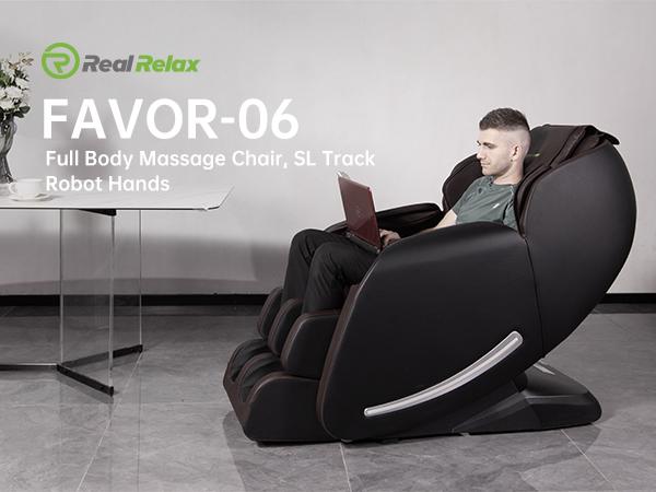Real Relax 2024 massage chair F6 full body zero gravity SL-Track shiatsu recliner with heat Bluetooth foot roller APP control massage recliner comfort