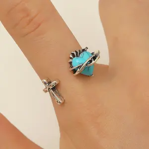 Saturn Planet & Cross Ring Set – Adjustable Minimalist Rings