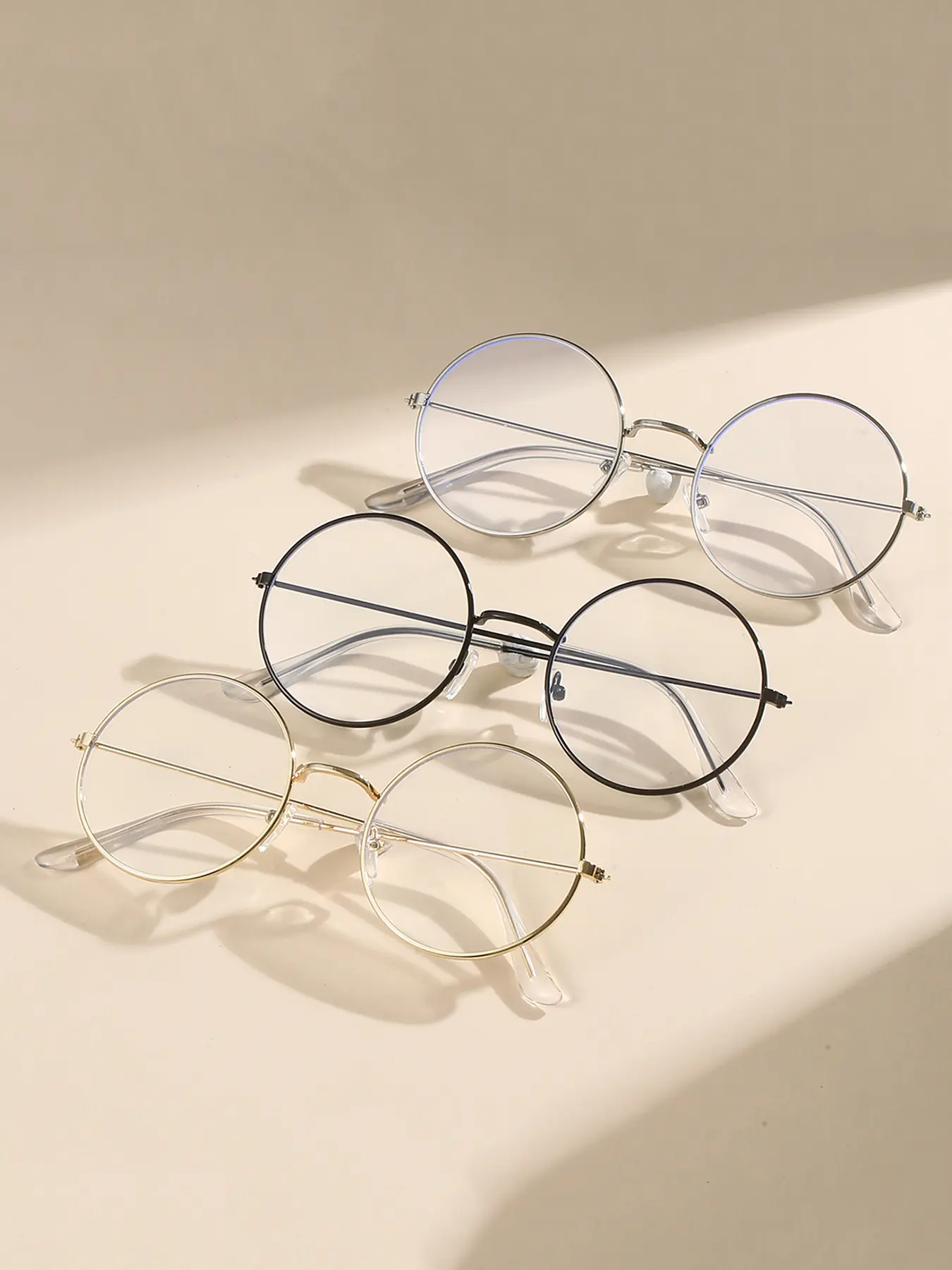 Men's Round Metal Frame Vintage College Style Flat Mirror, High Quality Glasses, Simple Design, Comfortable Wear, Trendy Style, Trendy Casual Eyeglasses, Classic Fashion Glasses, Stylish Trendy Eyewear, Trendy Casual Frames